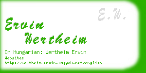 ervin wertheim business card